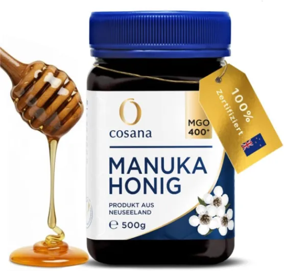 Cosana Miel de Manuka 400 MGO + 500g – 100% Pur – Conditionné, scellé et certifié en Nouvelle-Zélande