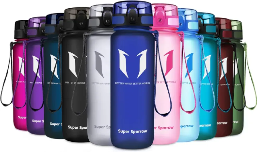 Bouteille d'eau - Gourde - 350ml/500ml/750ml/1000ml - sans BPA - Convient pour Le Sport, la randonnée, l'école, Le Bureau, en Plein air 500 ml Bleu de Méthyle