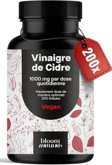 Gélules de Vinaigre de Cidre Hautement Dosées - 200 Gélules - 1000 mg par Dose Quotidienne - Vegan & Produites en Allemagne - Vinaigre de Cidre Gelules - Apple Cider Vinegar Capsules Sans saveur