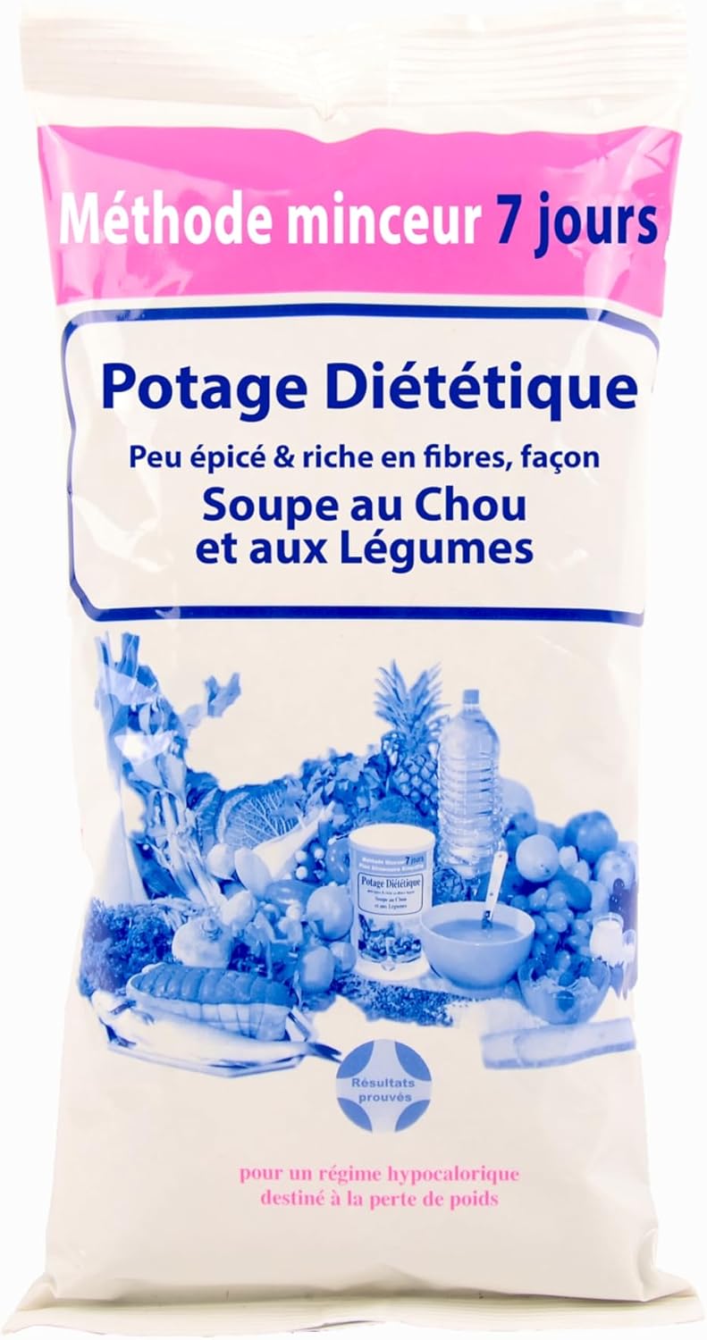 Recharge 28 Soupes au Chou, Maté Vert - Perte de Poids - Brûler-Eliminer les Excès - Riche en Protéine, Fibres, Sans Graisse - (1x300g) Cure Éclair Méthode Minceur 7 Jours - Naturel - Efficace - Annedelona