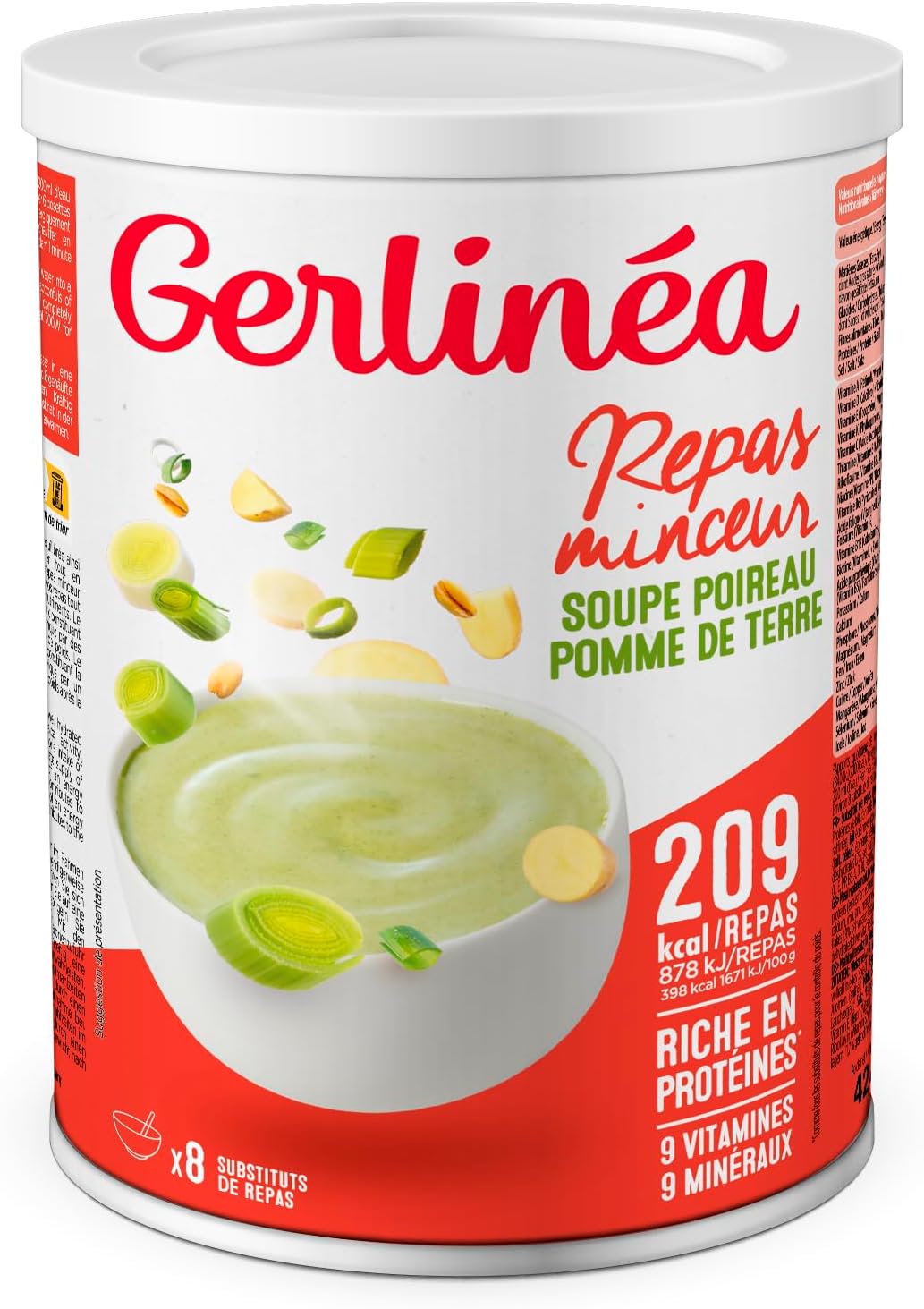 Soupe Poireau Pomme de Terre - Substituts de repas riche en protéines - Soupe déshydratée - Repas Minceur - contient 8 repas Poireaux Pomme de Terre