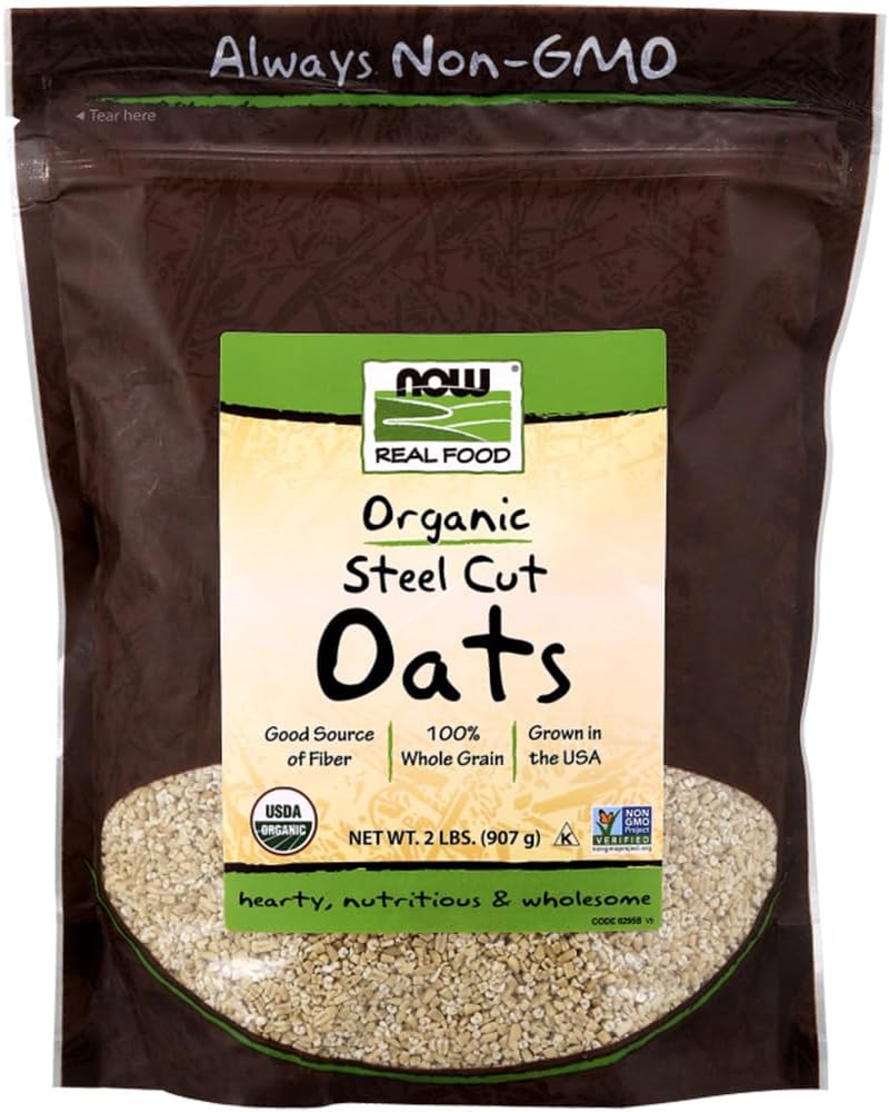 Foods, Organic Steel Cut Oats (Avoine Bio, Coupée à l'Acier), Gruau d'Avoine, 907g, Sans Soja, Vegan, Sans OGM