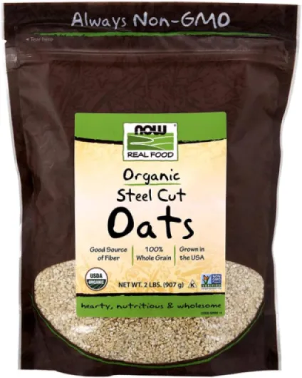 Foods, Organic Steel Cut Oats (Avoine Bio, Coupée à l'Acier), Gruau d'Avoine, 907g, Sans Soja, Vegan, Sans OGM