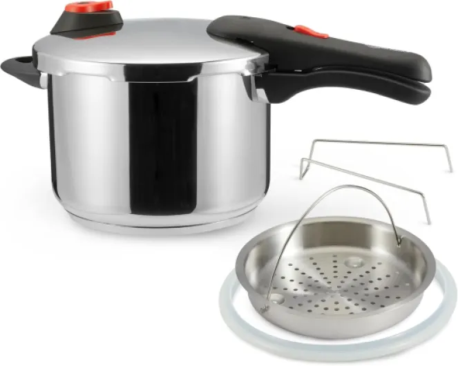 Autocuiseur avec Vapeur en Acier Inoxydable à Induction - 6 l