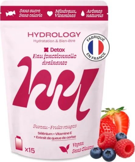 Eau Aromatisée - Pastilles sans sucre - Boisson vitaminée détox & drainage - Hydratation quotidienne - 15 pastilles effervescentes - Végan & naturel - Fruits Rouges Sureau - Detox Fruits Rouges Sureau 15 unité (Lot de 1)