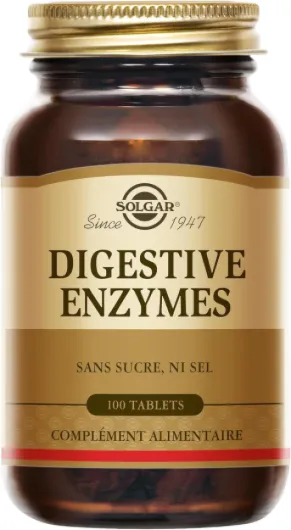 Digestive Enzymes - Digestion - Système digestif- Enzymes digestives - Complément Alimentaire - Flacon de 100 comprimés