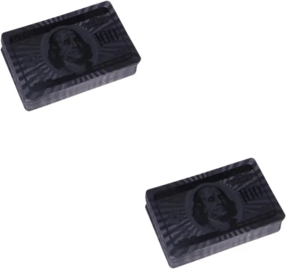 2pièces Jeu De Cartes à Jouer Noires Créatives pour Poker pour Soirées Entre Et Réunions Familiales Matériau Résistant Et Tactile Évitez Les Tricheries Parfait pour Offrir