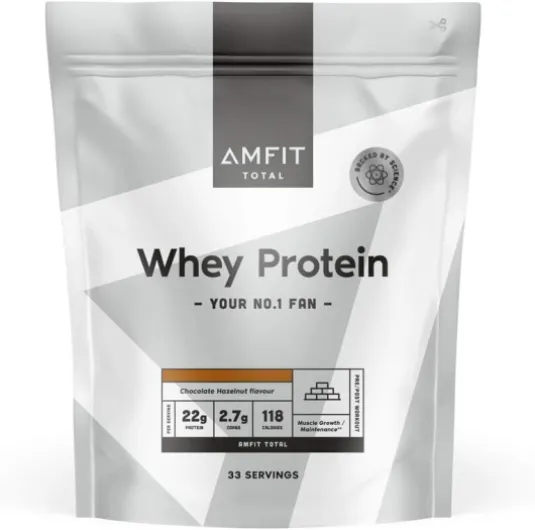 Marque Amazon - Amfit Nutrition Protéines en Poudre de Lactosérum (Whey), Chocolat Noisette, 33 portions, 1 kg (Lot de 1) Chocolat Noisette 1 kg (Lot de 1)