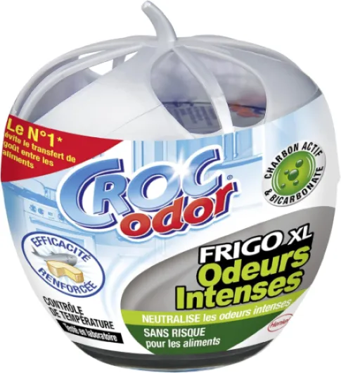 Croc'Odor Coco Frigo Power XL – Désodorisant pour Réfrigérateur Formal XL (140g) – Neutralisateur d'Odeurs