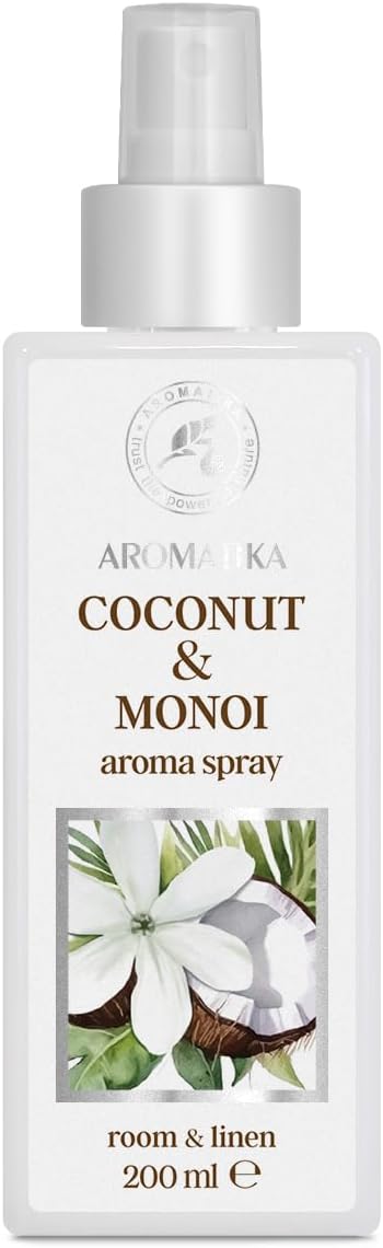 Aroma Spray Monoï-Noix de Coco 200ml - Brume d'Ambiance Parfumée - Désodorisant d'Intérieur - Parfum de Linge