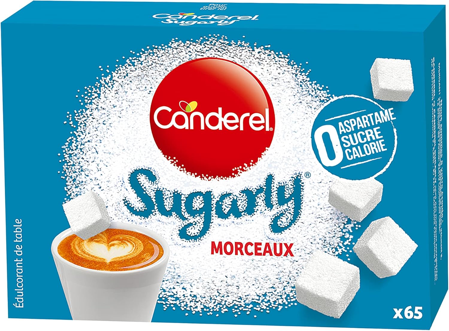 Sugarly - Boîte de 65 morceaux - Zéro Calorie, Zéro Sucre - Édulcorant -130g