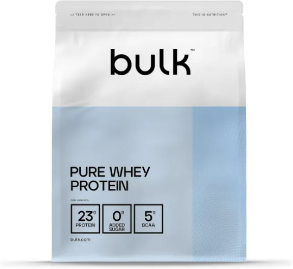 Pure Whey Protéine en Poudre, Vanille, 23g Protéines 5g BCAA portion, Shake de Whey, Faible en sucre, Favorise la croissance la récupération musculaires, Mélange facile, 1kg Vanille 33 Portions (Lot de 1)