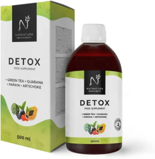 DETOX MINCEUR - Puissant amincissant et diurétique naturel DETOX CLEANSER naturel au goût des fruits rouges 500 ml NATURE HEALTH & BEAUTY - 100% végétalien et sans gluten.