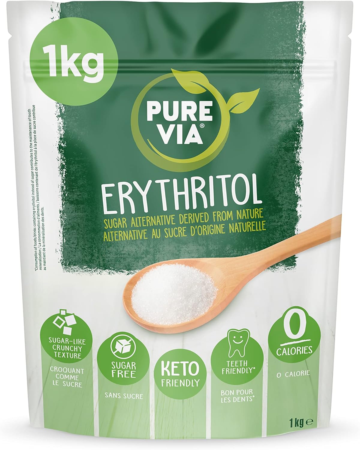 Erythritol 1 kg, Sans saveur, Granulé 1 kg (Lot de 1)