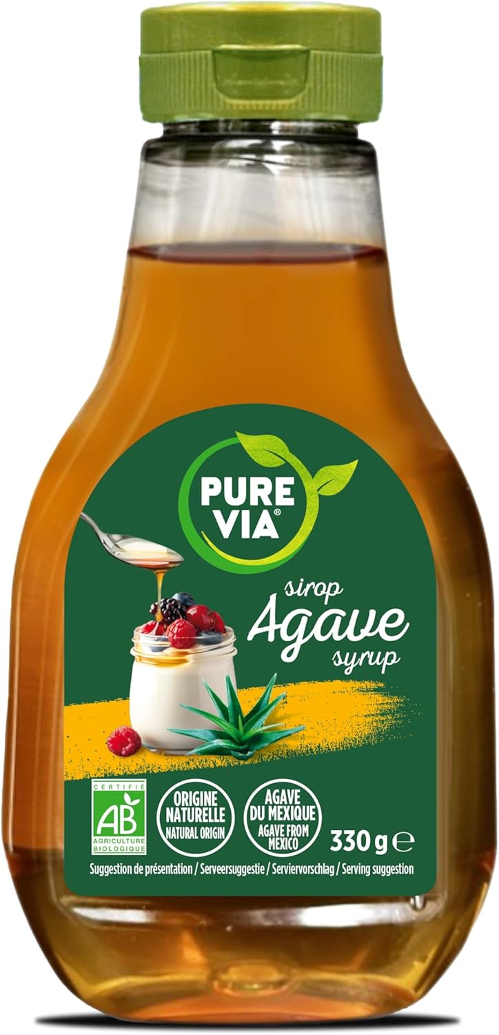 Sirop d'agave bio - Alternative au sucre 100% d'origine naturelle- 330g 330 ml (Lot de 1)