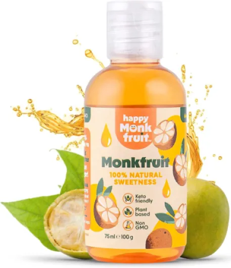 Édulcorant au fruit du moine (monk fruit) 75ml - 100% naturel - Convient au céto & diabète - Sans amertume, sans érythritol - Parfait pour la pâtisserie et les boissons