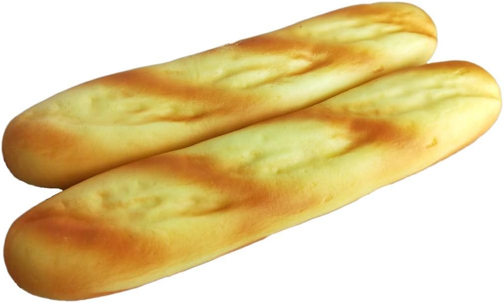 Lorigun 2 PCS Artificielle Faux Pain PU Matériel Baguettes Réaliste Faux Food, Imitation Pain Français Faux Aliments pour La Décoration, Pain Modèle Cuisine Décor Alimentaire Photographie Prop