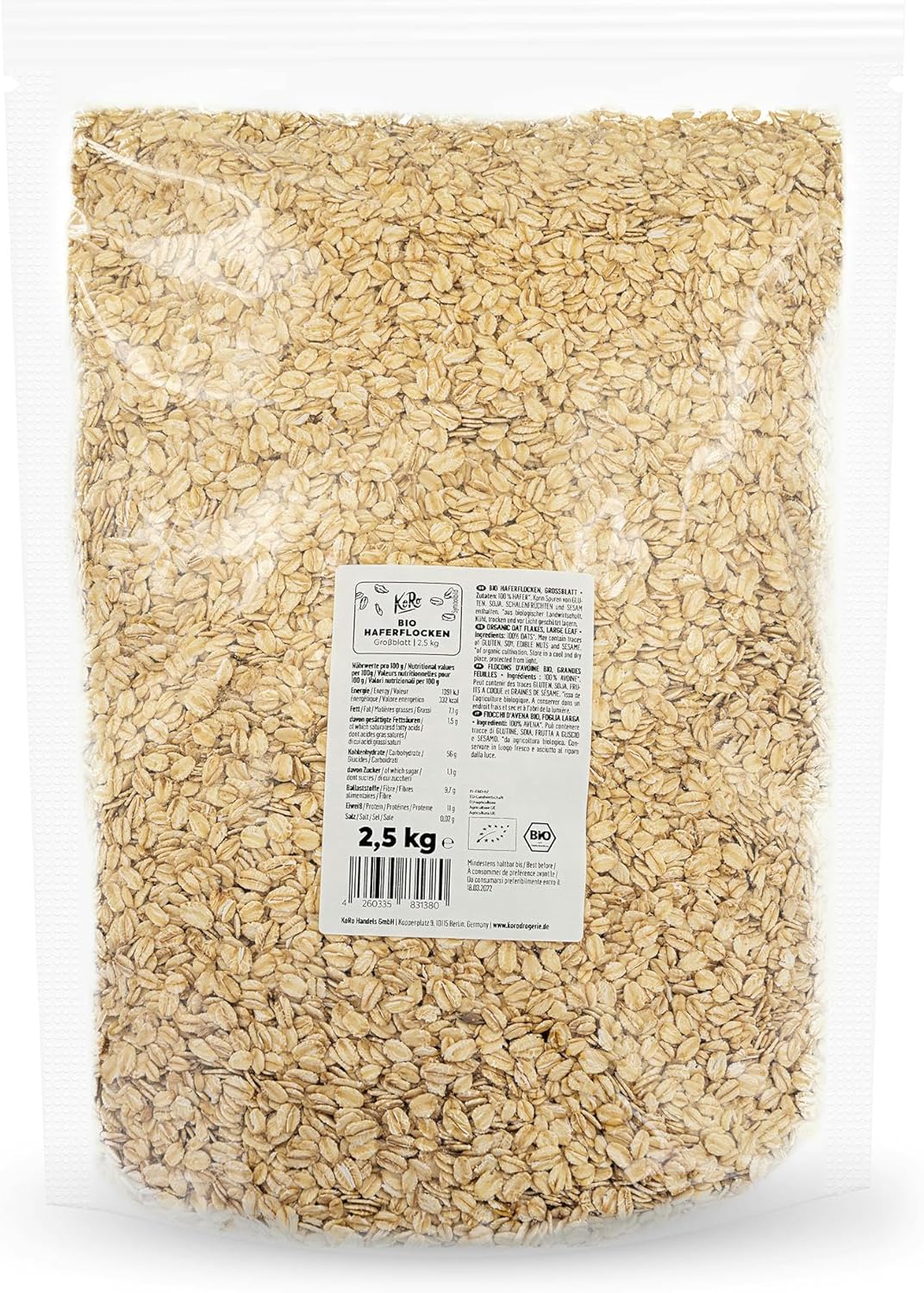 Gros flocons d’avoine bio 2,5 kg