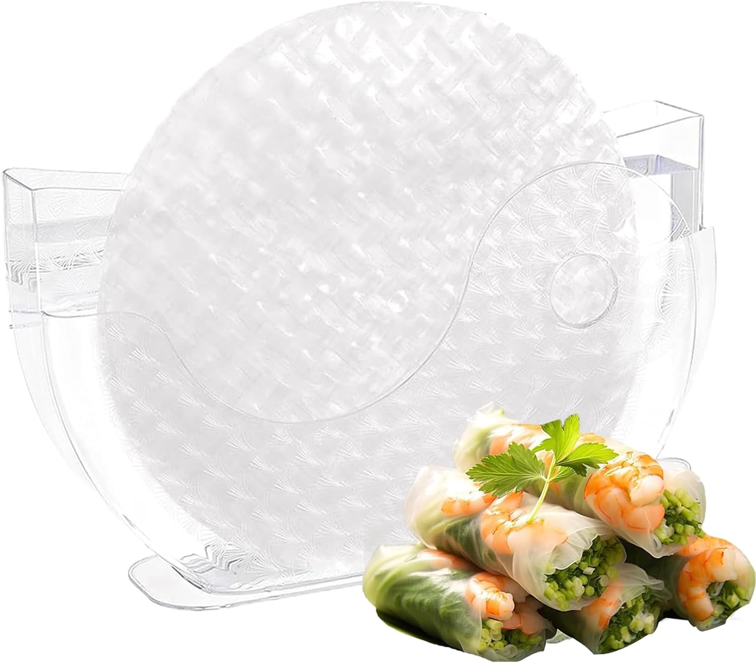 Arilaca Bol à eau en papier de riz, bol à eau pour rouleau de printemps, bol à eau, bol à eau, bol à riz, support de rouleau de riz pour rouleaux de riz pour crevettes, emballage de rouleau de 1 Pack