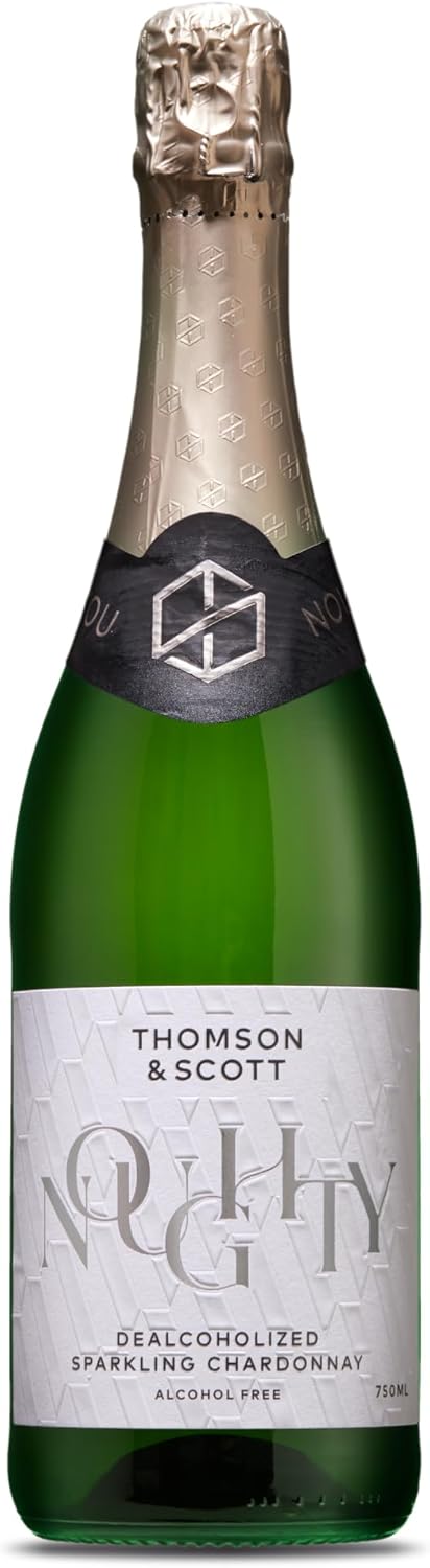 Thomson & Scott Noughty Chardonnay Pétillant Biologique Sans Alcool - Meilleurs Vin Sans Alcool - Alternative Sans Alcool au Prosecco et au Champagne - Boissons Sans Alcool