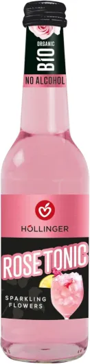 Höllinger Bio Rose Tonic Spritz Sans Alcool, Boisson Pétillante aux Fleurs, Bouteille en Verre, Pack de 12 x 330ml, Végétalien