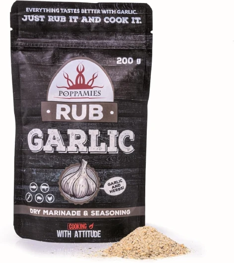 Ail BBQ Rub - Assaisonnement BBQ 100% Naturel - Marinade Sèche & Assaisonnement Parfait pour Poulet, Poisson, Bœuf, Porc, Légumes - Idéal au Grill - Grand Format (200g) Garic Rub