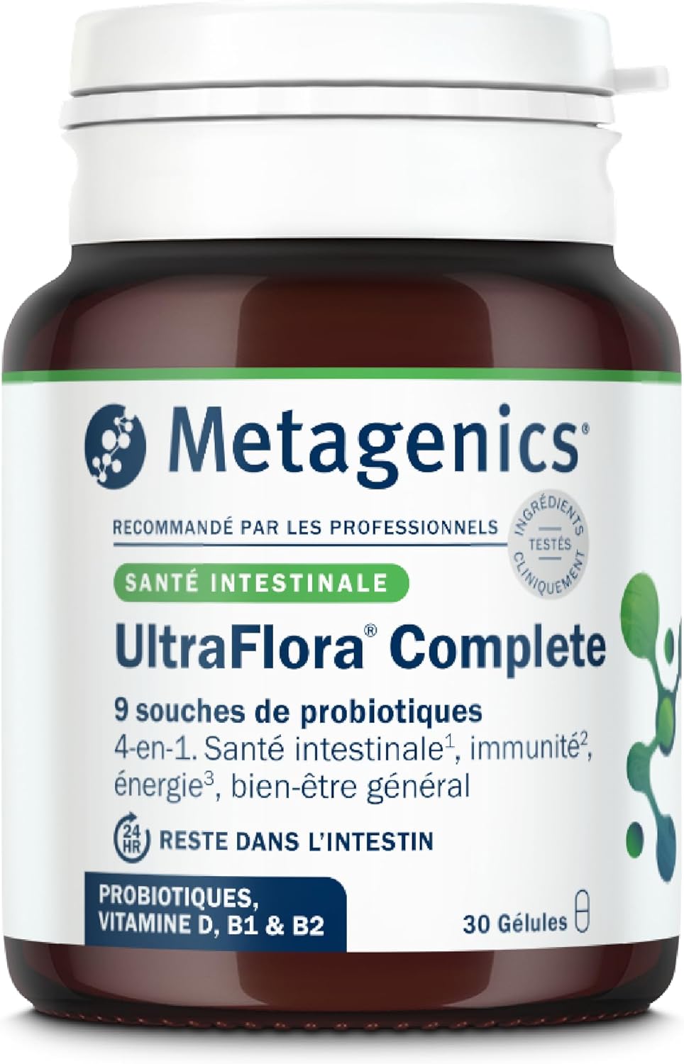 UltraFlora Complete - Santé Intestinale, Bien-être Général, Soutien Immunitaire - Vitamin D, Probiotiques - 30 gélules