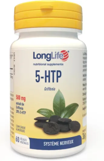 ® 5-HTP - Griffonia titré à 20% en 5-HTP - 500mg de Griffonia - 100mg de 5-HTP - Humeur, détente, bien-être mental - 60 gélules végétales - Végan, sans gluten et doping free