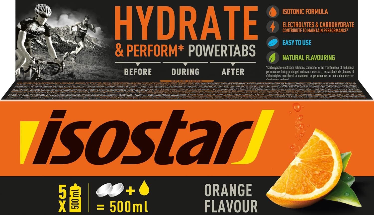 Isostar - Hydrate & Perform Powertabs saveur Orange - Tablettes Effervescentes pour Boisson Isotonique - 10 Tablettes - 190908 Orange 10 unité (lot de 1)