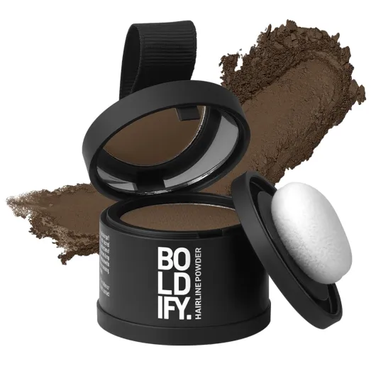 BOLDIFY Hairline Powder - Root Touch Up Hair Color for Gray Coverage - Bald Spot Concealing Hair Powder for Women & Men - 24-Hour Stain-Proof - Light Brown Light Brown 0.14 Ounce (Pack of 1)