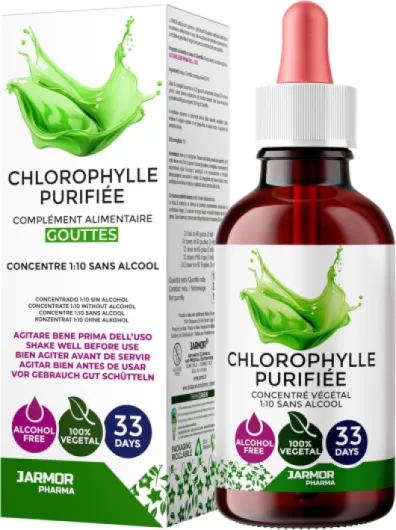 Chlorophylle Liquide Concentrée 100ml - Gouttes Naturelles à Base d’Épinards Plus Riches en Chlorophylle que la Luzerne, 300mg par Dose, Détox et Énergie, 33 Doses, Fabriqué en Italie