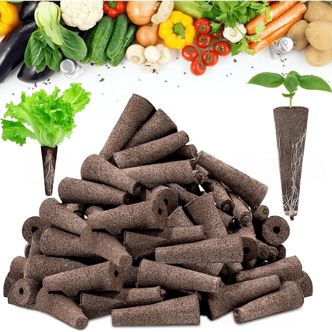 20 pièces éponges de culture de rechange, gaines de démarrage de graines, croissance des racines, pour système hydroponique, compatible avec kit de jardin intérieur, pour plantes hydroponiques Multicolore