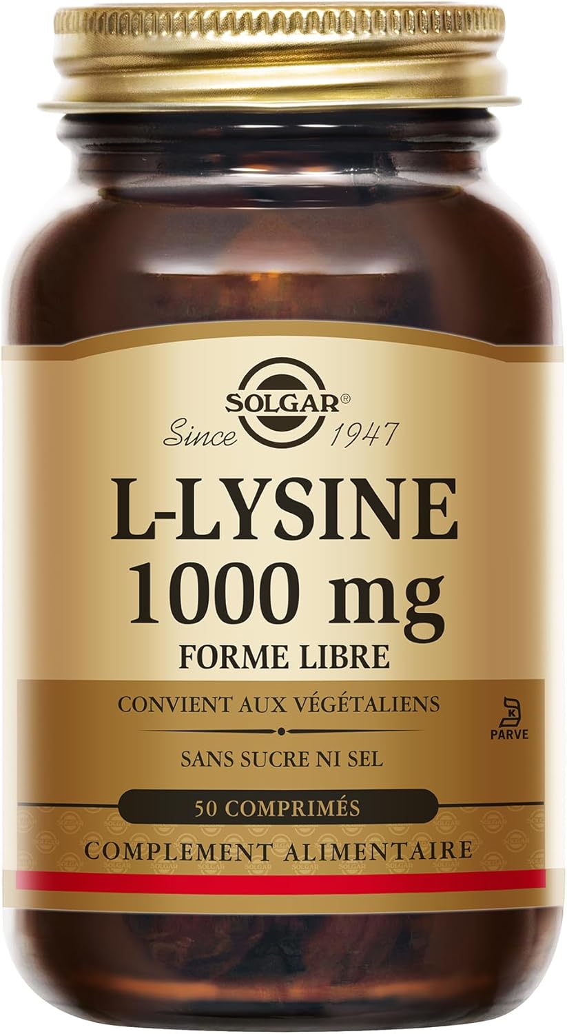 L-Lysine - Acide aminé - Haute qualité - Vegan - Complément Alimentaire - Flacon de 50 comprimés