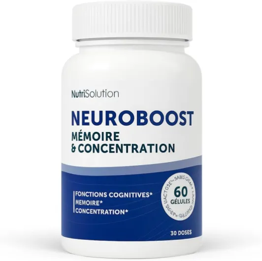 Neuro Boost par Nutrisolution - Boost Cognitif & Énergie, Vitamines B, Ginkgo Biloba, Bacopa, Acide Alpha Lipoïque, Végétalien, Fabriqué en France 60