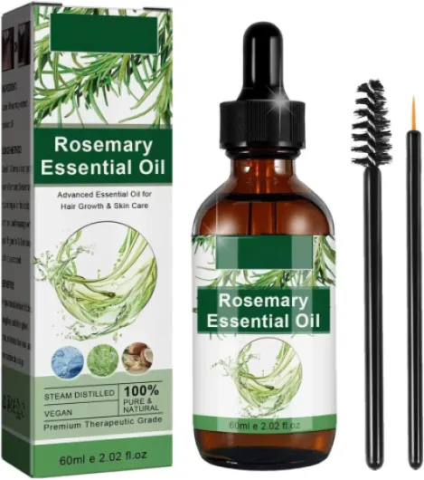 Huile de romarin pour la croissance des cheveux bio, huile essentielle de romarin pour la peau, les soins capillaires, la croissance des sourcils et des cils, 60ML