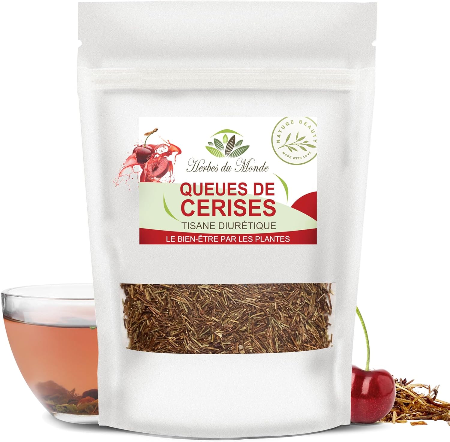 Queues de Cerises Coupées 100g - Votre alliée Minceur, Tisane Diurétique, Infusions Amincissantes Naturelles, Excellent Draineur, Détox - 1 sachet