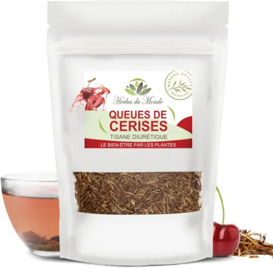 Queues de Cerises Coupées 100g - Votre alliée Minceur, Tisane Diurétique, Infusions Amincissantes Naturelles, Excellent Draineur, Détox - 1 sachet