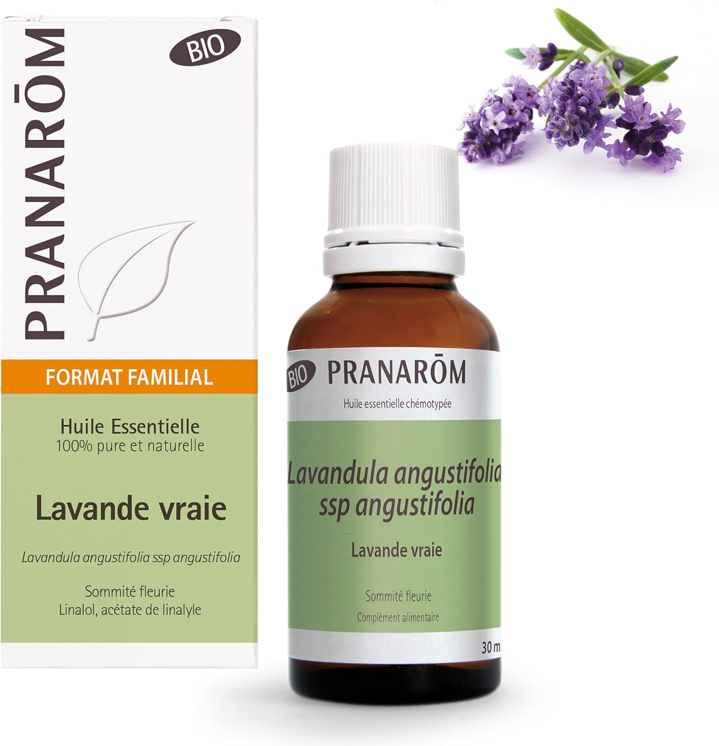 PRANARÔM - Lavande Vraie Bio - Huile Essentielle Chémotypée - Sommeil et Stress - 100% Pure Et Naturelle - HECT - 30 ml 30 ml (Lot de 1) Lavande Vraie Bio