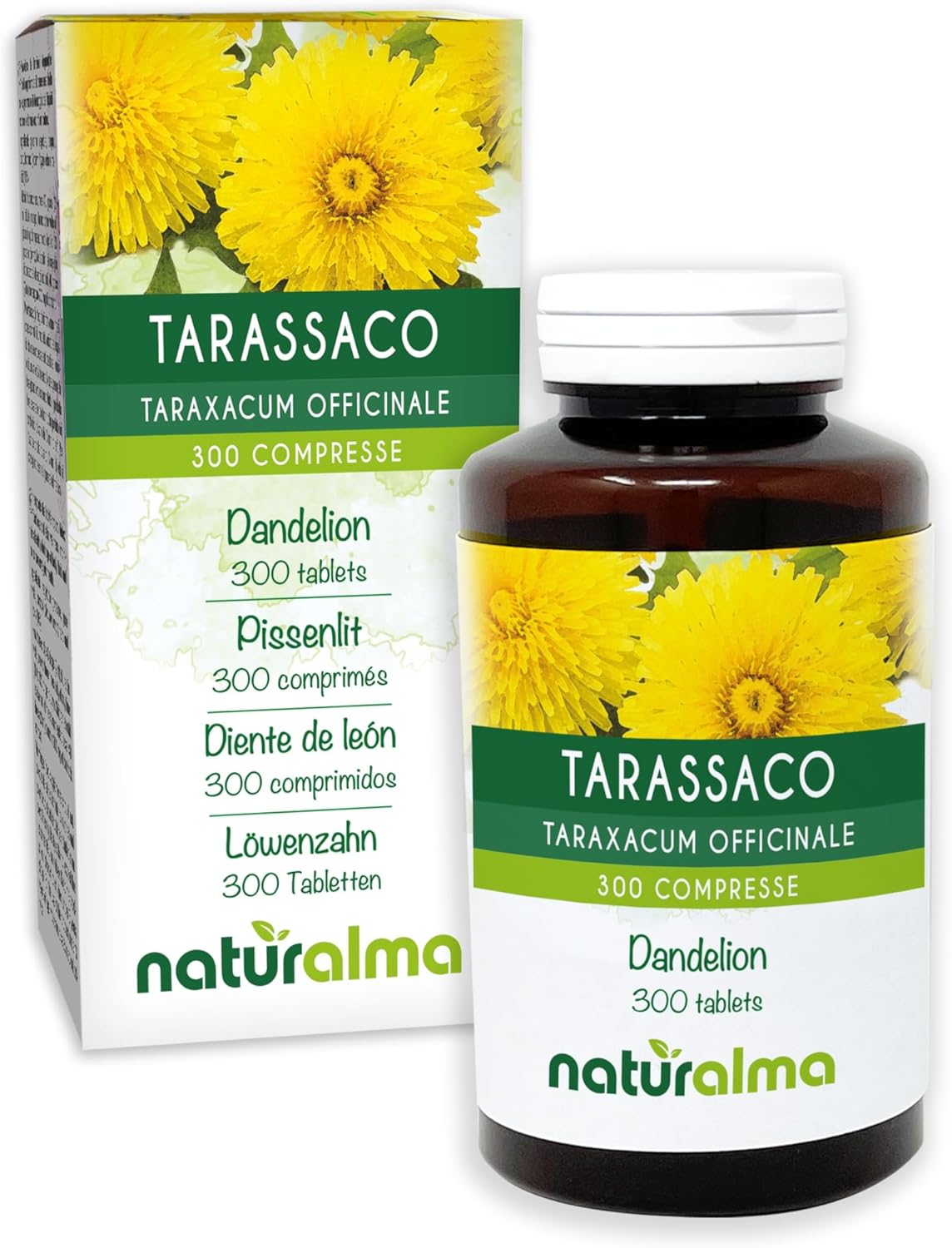 Pissenlit (Taraxacum officinale) racines et feuilles Naturalma - 150 g - 300 comprimés - Complément alimentaire - Naturel et Végétalien