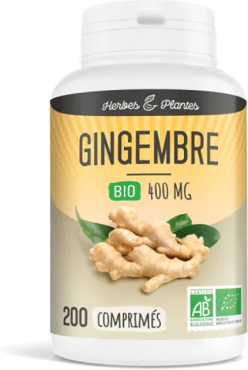 Herbes Et Plantes Gingembre Bio 200 Comprimés 400 mg