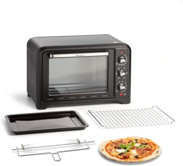 Four électrique 39 L, 7 modes de cuisson, Chaleur tournante, Thermostat réglable jusqu’à 240° C, Tournebroche, Minuteur 120 min, Grille réversible, Optimo noir OX485810 39L Noir