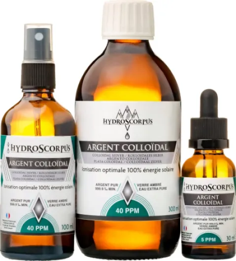 Argent Colloïdal 40PPM et 5PPM BOUTEILLES VERRE ●Fabriqué en FRANCE●100% Naturel Oligo élément Bio Disponible●Ionisation 100% solaire●Emballages 100% compostables …