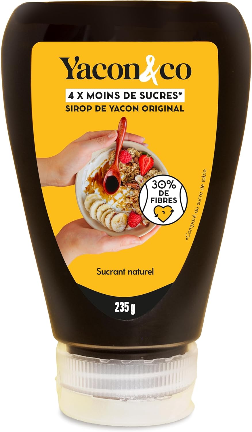 Yacon&co Sirop Squeeze - Alternative naturelle au sucre - Sans conservateur - Fabriqué en France - IG le plus bas du marché - Riche en prébiotiques - Fort pouvoir sucrant - Texture miel - Vegan,Keto