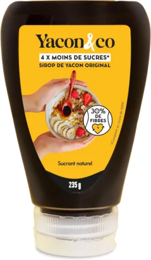 Yacon&co Sirop Squeeze - Alternative naturelle au sucre - Sans conservateur - Fabriqué en France - IG le plus bas du marché - Riche en prébiotiques - Fort pouvoir sucrant - Texture miel - Vegan,Keto