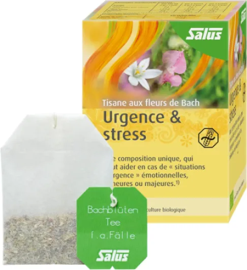 Tisane Urgence & Stress aux Fleurs de Bach AB - À Base de Mélisse, de Lavande et d'Élixirs Floraux - Relaxation, Détente - 15 Sachets
