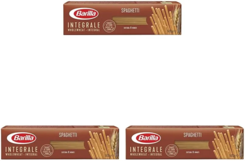 Integrale - Spaghetti à la semoule de blé dur complet source naturelle de fibres - 500 g (Lot de 3)