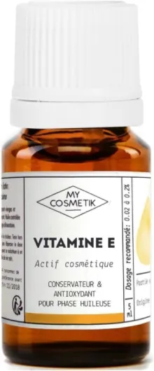 Vitamine E - Tocophérol - Actif cosmétique - Conservateur et antioxydant - 100% Pure d'origine végétale - 5 ml 5 ml (Lot de 1)