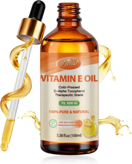 Huile de Vitamine E - 100% Pure et Naturelle, Vitamine E Huile 70 000 UI pour la Peau, le Visage, les Cheveux, les Ongles et les Cicatrices, Hydratation Profonde et Raffermissement de la Peau
