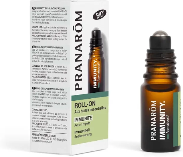 Aromaboost Immunity Bio - Roll-on Olfactif Immunité - Soutient le Système Immunitaire et Réduit la Fatigue Physique - Action Immédiate - Huile Essentielle Bio de Ravintsara - 5 ml Roll-On Immunité