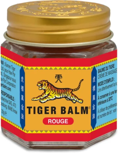 BAUME DU TIGRE Rouge à effet chauffant - Contient du camphre et du menthol - Pour sportifs, avant l'effort ou les tensions du quotidien, Réduit les tensions par le massage - 30 g